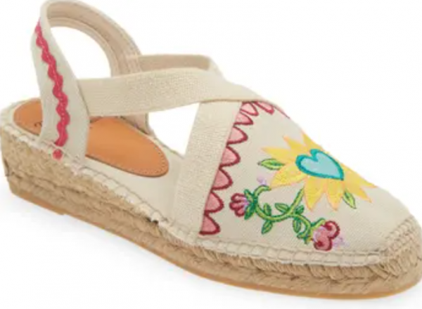 Espadril dengan Aksen Bordir Berwarna-warni